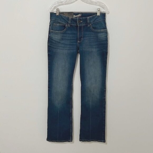 Wrangler Retro Mae Jeans Mid-Rise Boot Cut Stretch Denim in Vivianna - Picture 1 of 6
